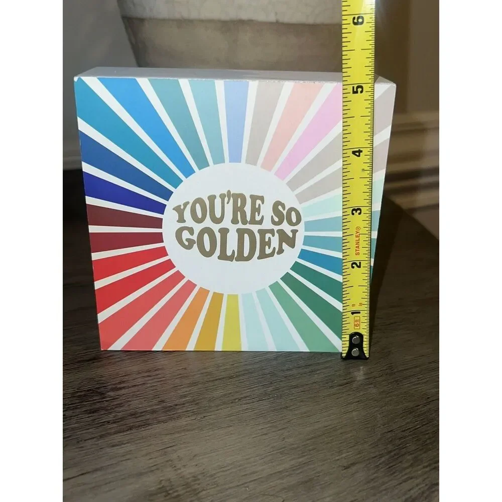 YOU’RE SO GOLDEN Wooden Rainbow College Dorm Room Decor Shelf Wall Frame